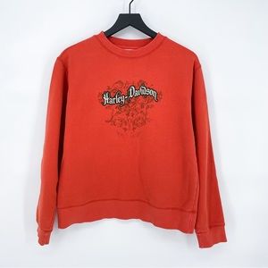 Harley Davidson 2006 Myrtle Beach SC Motorcycle Sweatshirt Orange Medium